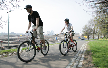 Cycle off ramp from the expressway